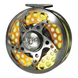 9581830-SALMON fly reel, profile view