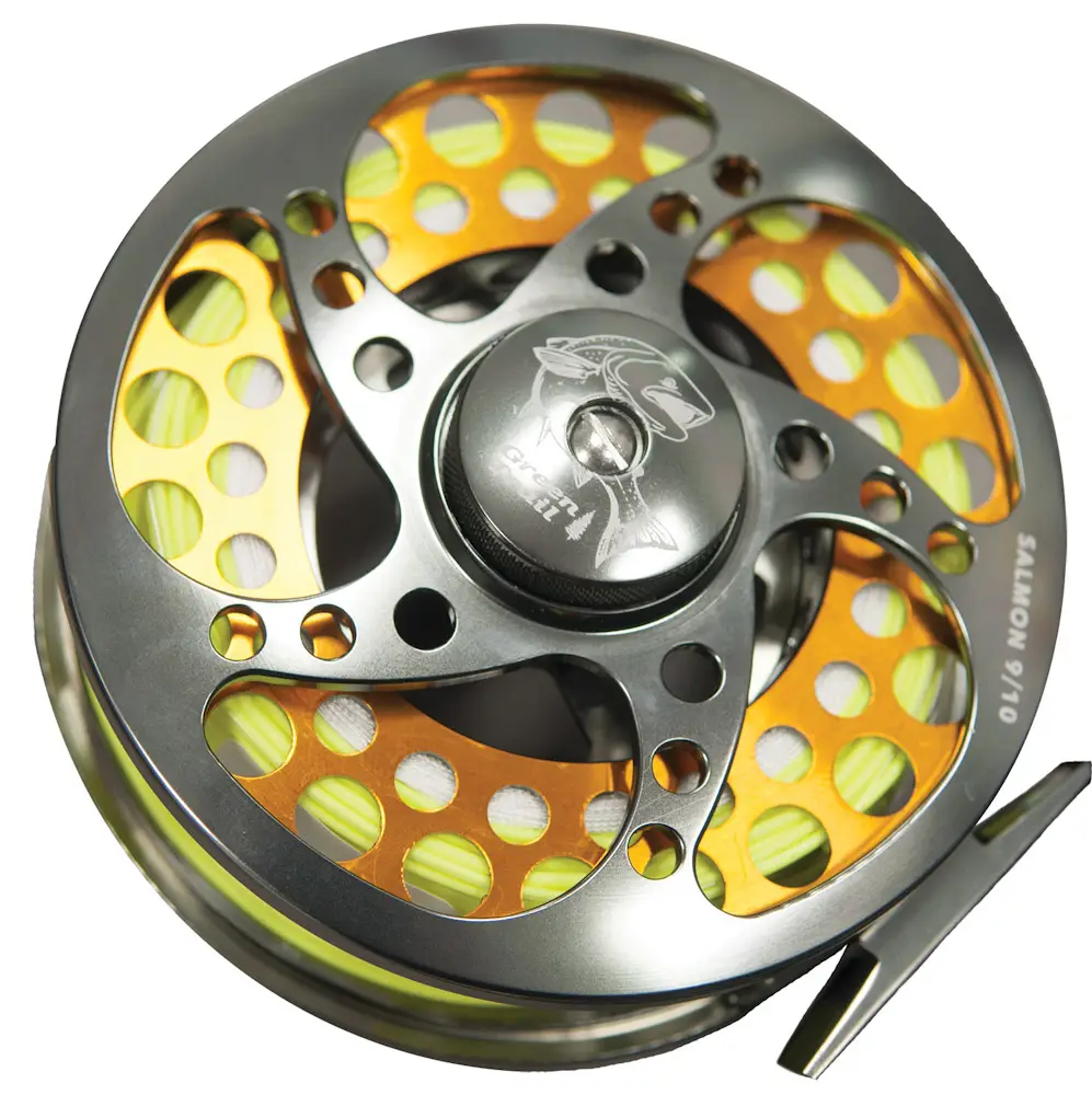 9581830-SALMON fly reel with backing line