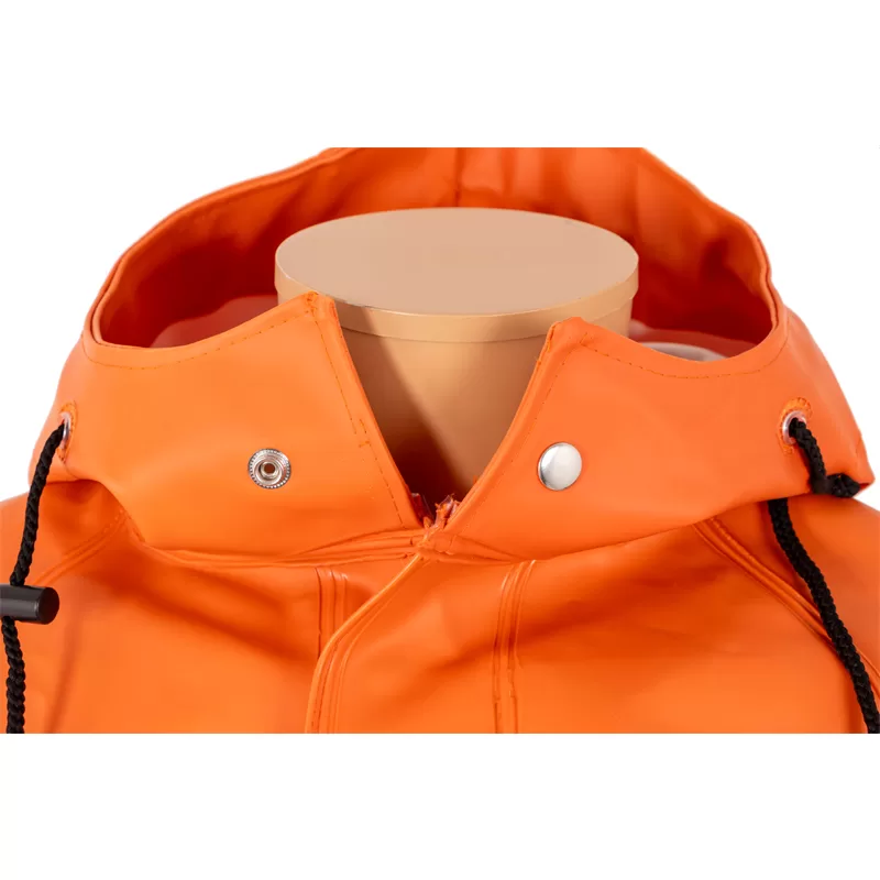 N980J - imperméable orange close up haut veste