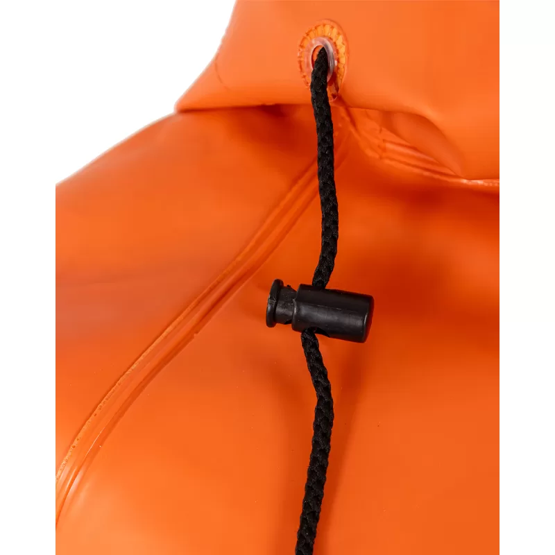 N980J - imperméable orange close up sangle reglage capuche
