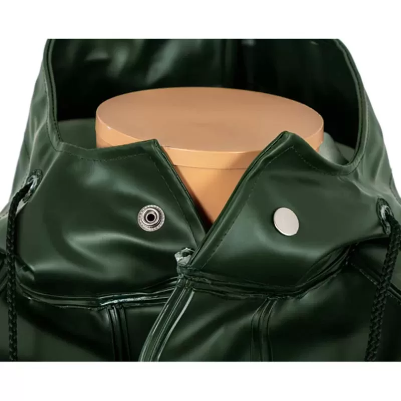 N980J green, PVC raincoat, adjustable fixed hood