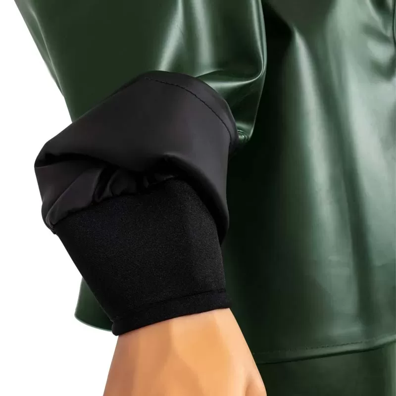 N980J green, PVC raincoat, neoprene inner cuffs