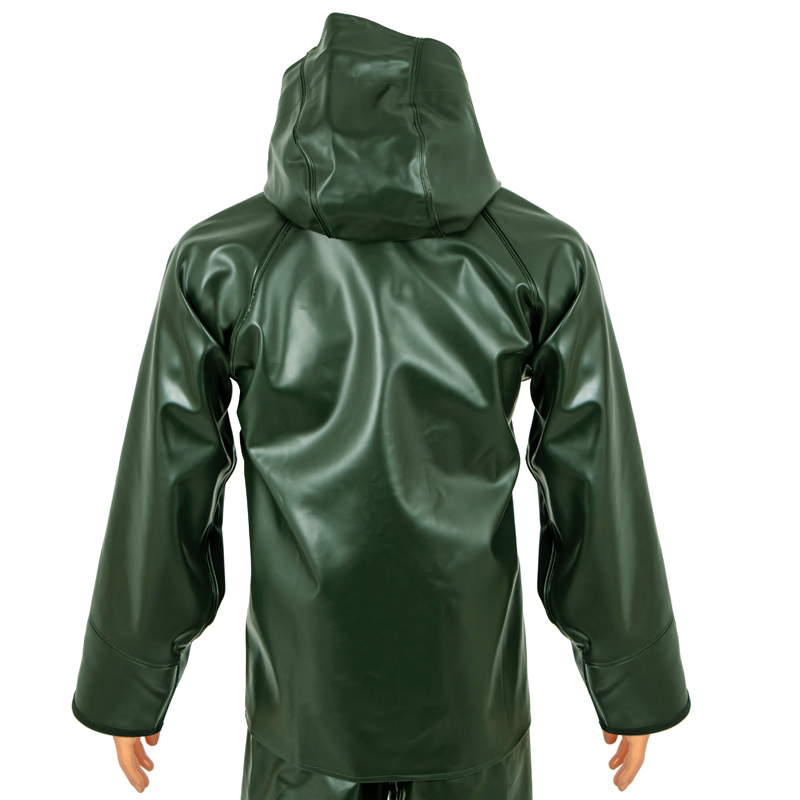 Manteau en PVC N980J vert dos