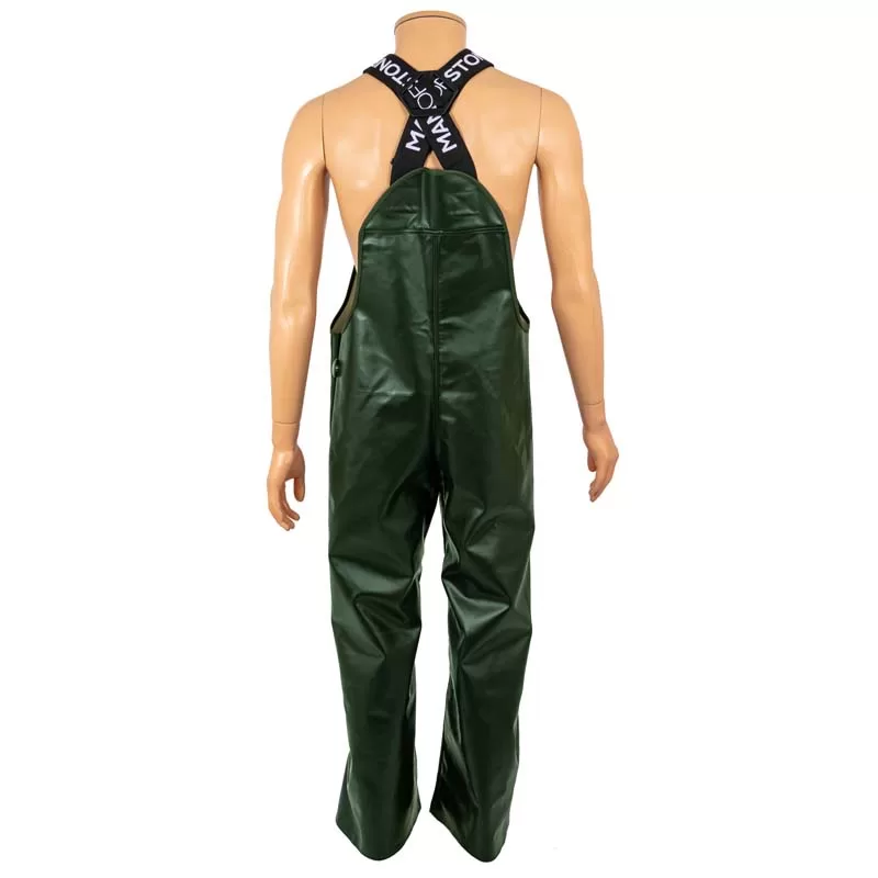 N982P vert, pantalon à bavette en PVC, dos